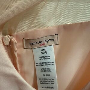 Nice peach with red flowers design dress for girl size 14 Large